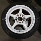 JDM A-Tech Monoblock White 15 Wheel and Tire Set 